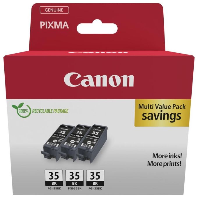 Canon 1509B028 Cartuccia d'inchiostro Originale Nero 3 pz compatibile con PIXMA iP100 iP110 TR150 MAXIFY BX110 colore Nero