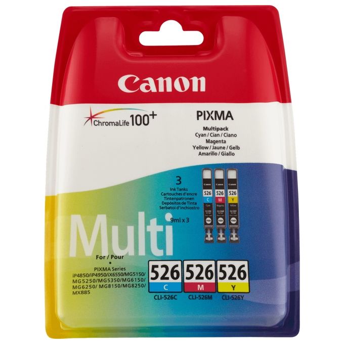 Canon Cli-526 Pack Da 3 Serbatoi C M Y