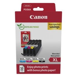 Canon CLI-551XL BK/C/M/Y Cartuccia D'inchiostro Photo Value Pack