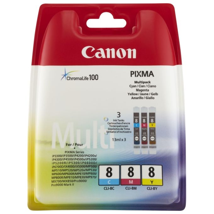 Canon Cli-8 Pack Da 3 Serbatoi C M Y