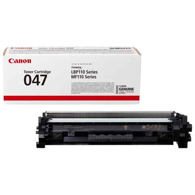 Canon 047 BK Cartuccia del Toner Nero Originale Resa 1600 Pagine compatibile con i-SENSYS LBP112 LBP113w MF112 MF113w colore Nero