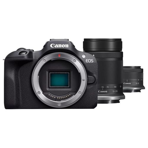 Canon EOS R100  RF-S 18-45mm F4.5-6.3 IS STM  RF-S 55-200mm F5-7.1 IS STM Kit MILC 24.1 MP CMOS 6000x4000 Pixel Nero