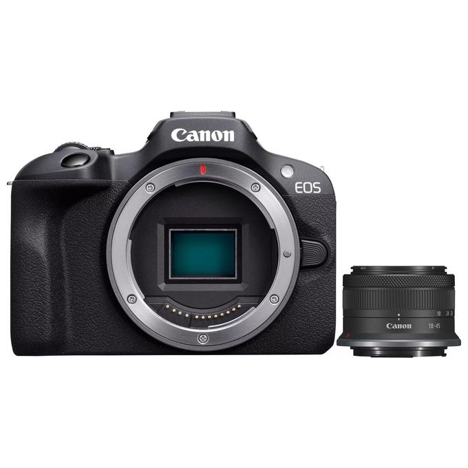 Canon EOS R100 RF-S 18-45mm F4.5-6.3 IS STM Kit MILC 24.1 MP CMOS 6000 x 4000 Pixel Nero