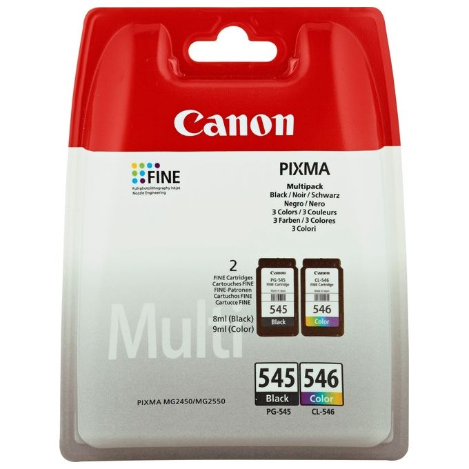 Canon Hv Pg-545/cl-546 Multipack W/o Sec Value Pack Black & Colour Ctdgs