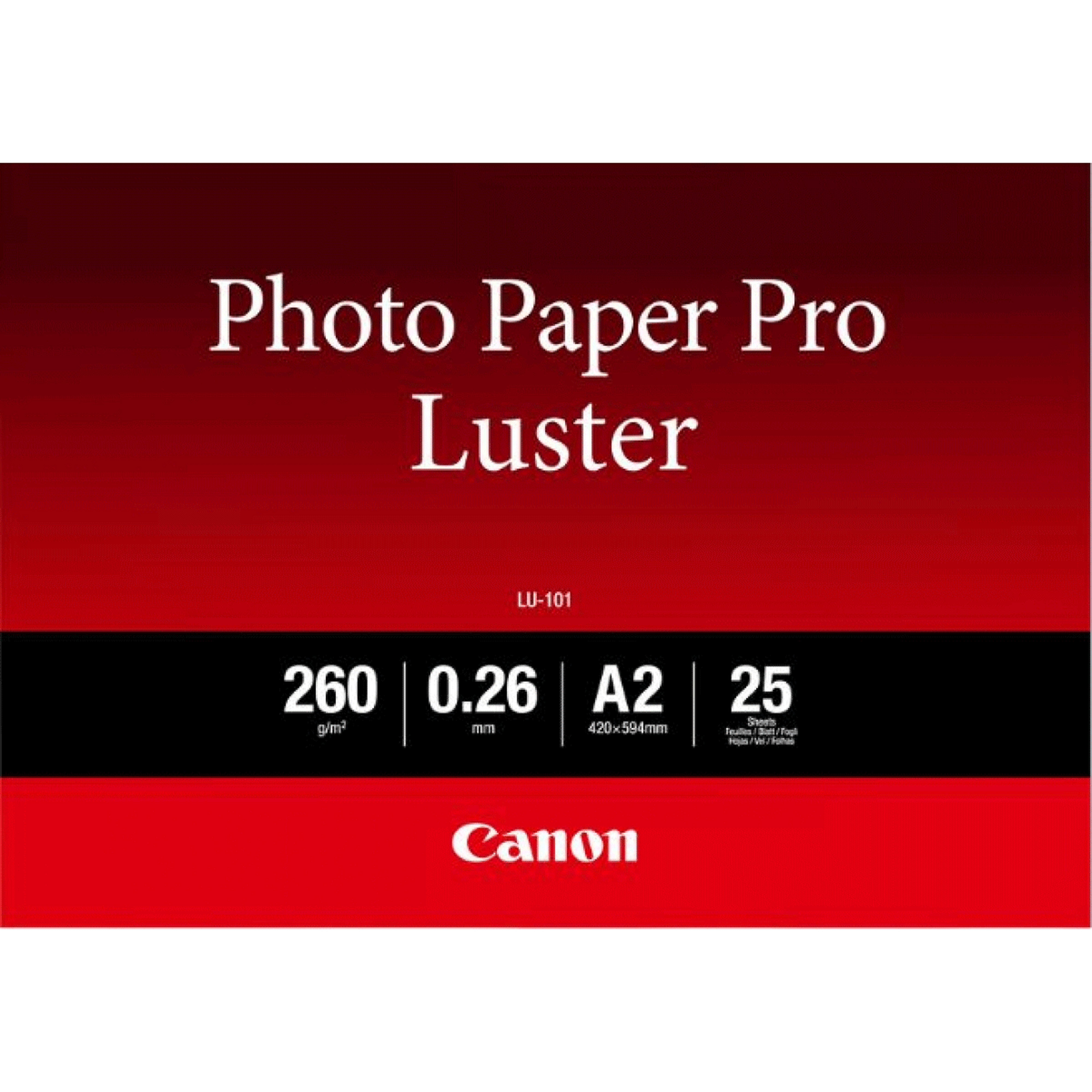 Canon LU-101 A2 Photo Carta Pro Luster 260g,R 25 Fogli 6211b026 - Foto 1 di 1
