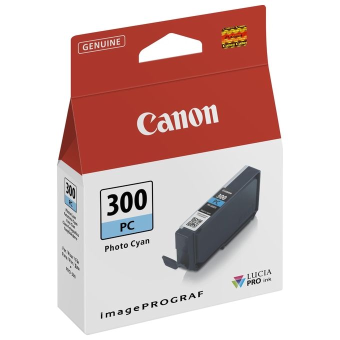 Canon PFI-300PC Cartuccia Originale Inkjet 14,4 ml Inchiostro a Pigmenti LUCIA PRO per imagePROGRAF PRO-300 colore Ciano Fotografico