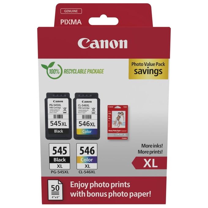 Image of Canon PG-545 XL - CL-546 XL Cartuccia D'inchiostro Photo Value Pack