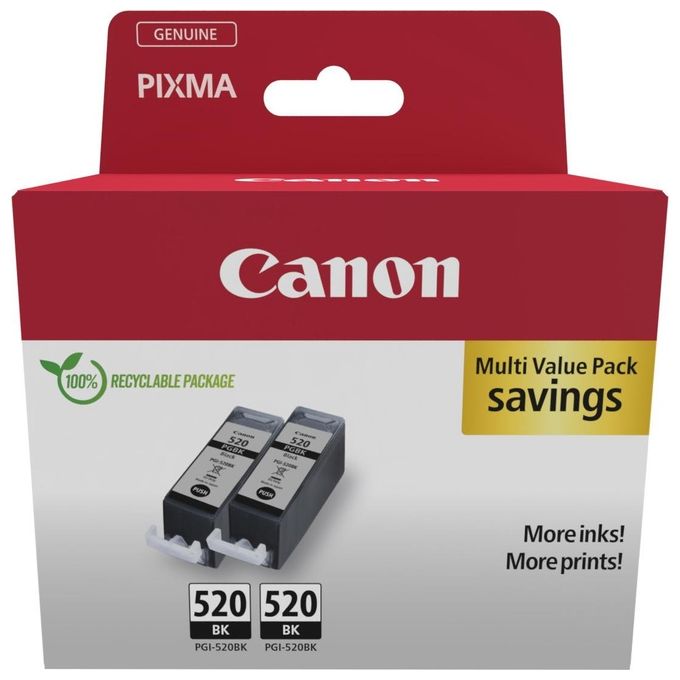 Image of Canon PGI-520 BK Cartuccia D'inchiostro Nero Twin Pack