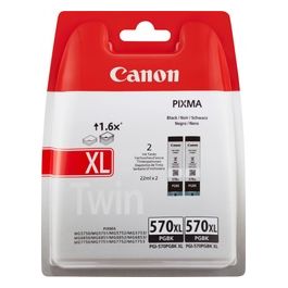 Canon Pgi-570 xl Inchiostro Pigmentato nero Chromalife 100 Contenuto 22 ml x 2 compatibile con Pixma Mg5750 Mg6850 Mg7750