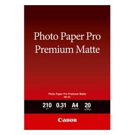 Canon Pro Premium PM-101 Carta fotografica opaca liscia 310 micron A4 (210 x 297 mm) 210 g/m2 20 fogli per PIXMA PRO-1, PRO-10, PRO-100