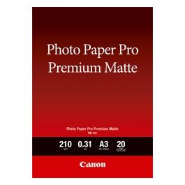 Canon Pro Premium PM-101 Carta fotografica opaca liscia 310 micron A3 (297 x 420 mm) 210 g/m2 20 fogli per PIXMA PRO-1, PRO-10, PRO-100