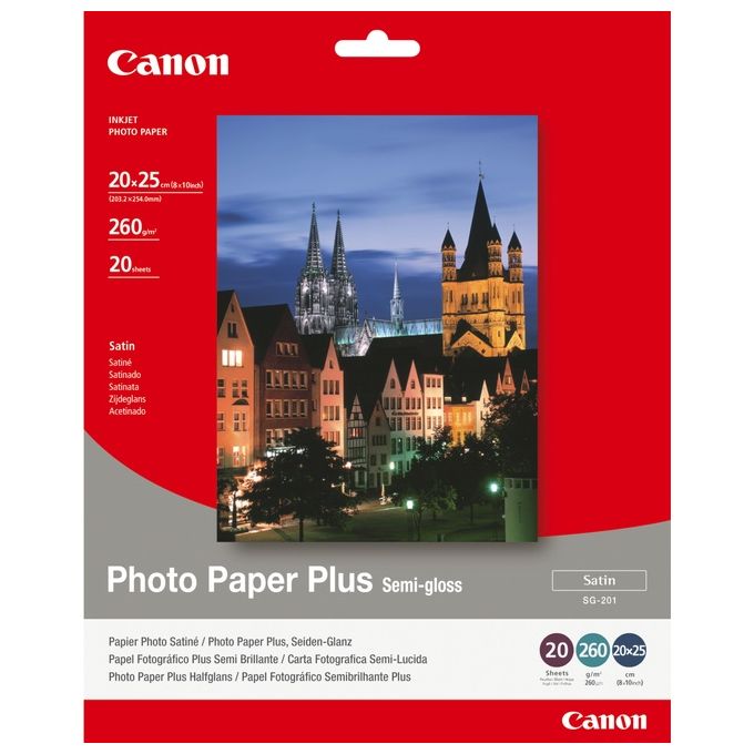 Canon Sg-201 8x10in Carta Fotografica Semilucida 20 Fogli