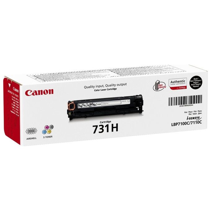 Canon 731H Toner Originale Alta Capacita' 2400 pagine Laser LBP7110Cw LBP7100Cn MF8280Cw colore Nero