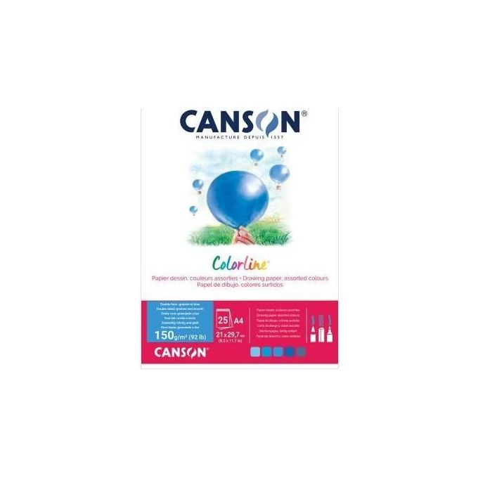 Canson Confezione 25 Fogli Colorline Fuoco 29.7x42cm