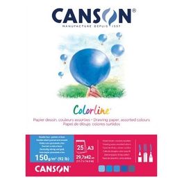 Canson Confezione 25 Fogli Colorline Acqua 29.7x42cm