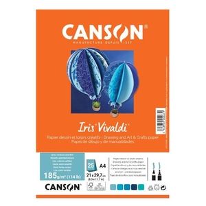 Canson Confezione 25 Fogli Iris Vivaldi A4 240g/m² Blu