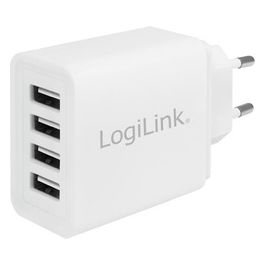 Caricabatterie con 4 porte Usb 24W Bianco
