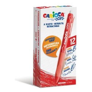 Carioca Confezione 12 Penna Cancellabile Scatto Rosso Oops