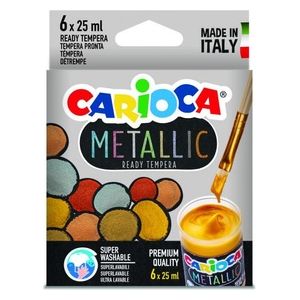 Carioca Confezione 6 Tempera Metallic Vasetti 25ml