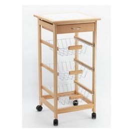 Carrello da cucina Calgary con 3 ceste 37x37x75,5 in mdf naturale