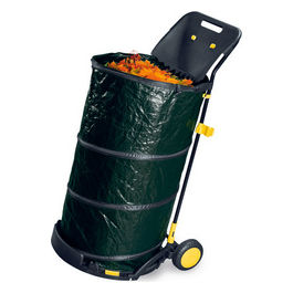 Carrello Raccoglifoglie In Acciaio Verniciato Con Sacco Pop Up