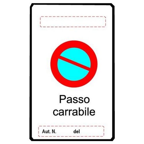 Cartelli Segnali Alluminio Passo Carrabile mm.600x400