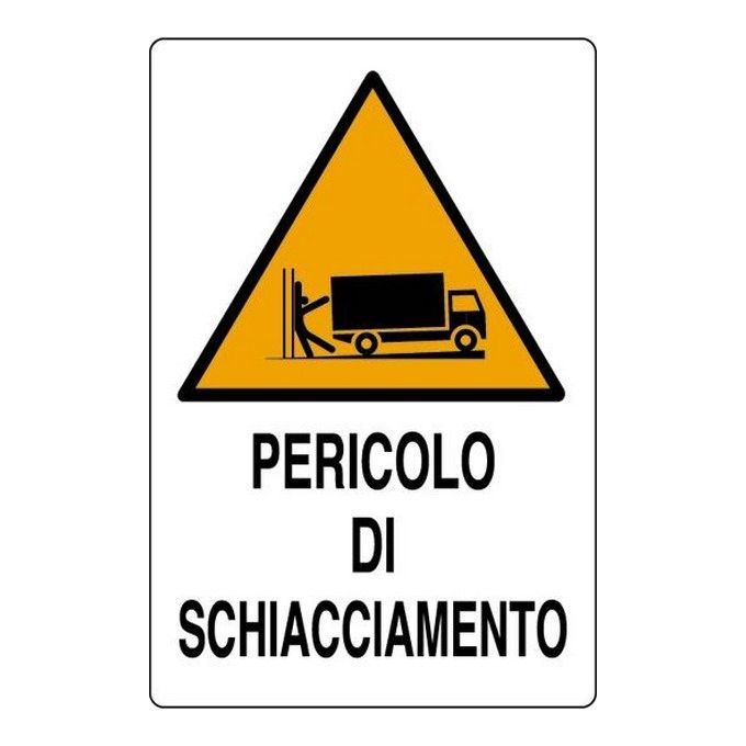 Image of Cartelli Segnali Alluminio Pericolo Schiacciamento mm.500x350