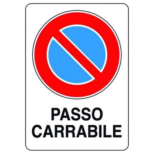 Cartelli Segnali Plastica Passo Carrabile mm.300x200
