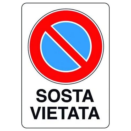 Cartelli Segnali Plastica Sosta Vietata mm.300x200