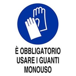 Cartello E' Obbligatorio Usare Guanti Monouso