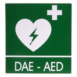 CARTELLO SEGNALATORE AED 34x36 cm in alluminio