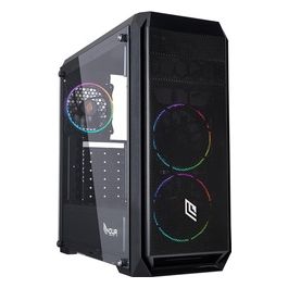 Case Mid-tower No Psu Noob X6 Blk 1usb3 2usb2 Vetro Temperato