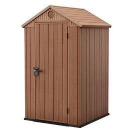 Casetta Darwin 4x4 Marrone per Arredo Giardino e Box Portattrezzi con Design Funzionale e Resistente agli Agenti Atmosferici