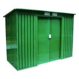 Vigor Casetta da Giardino in Lamiera Ambra 201x121x176 Porte Scorrevoli