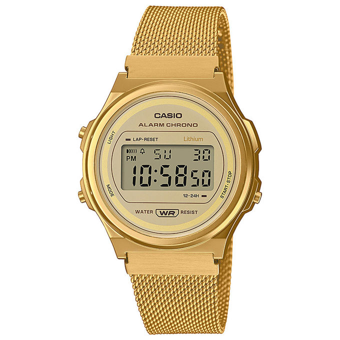 Casio orologio digitale unisex vintage A171WEMG-9AEF oro resina acciaio 36 mm 3 bar