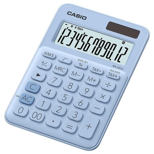 Casio Calcolatrice di Base da Tavolo Azzurro Pastello