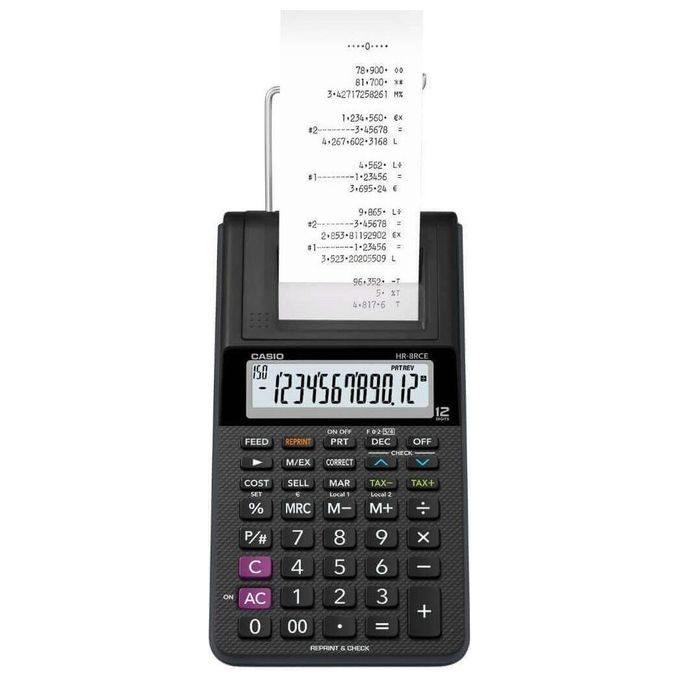 Casio Calcolatrice Scrivente Portatile Display a 12 Cifre