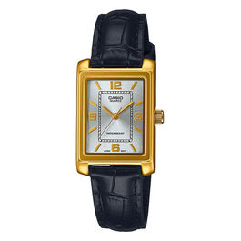 orologio donna vintage analogico quarzo cinturino pelle nero cassa rettangolare