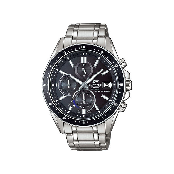 Casio orologio unisex solare edifice premium efs s510d 1avuef acciaio nero argento
