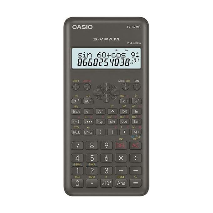Casio FX-82MS-2 Calcolatrice Scientifica a 2 Righe con 240 Funzioni Funzionamento a Batteria