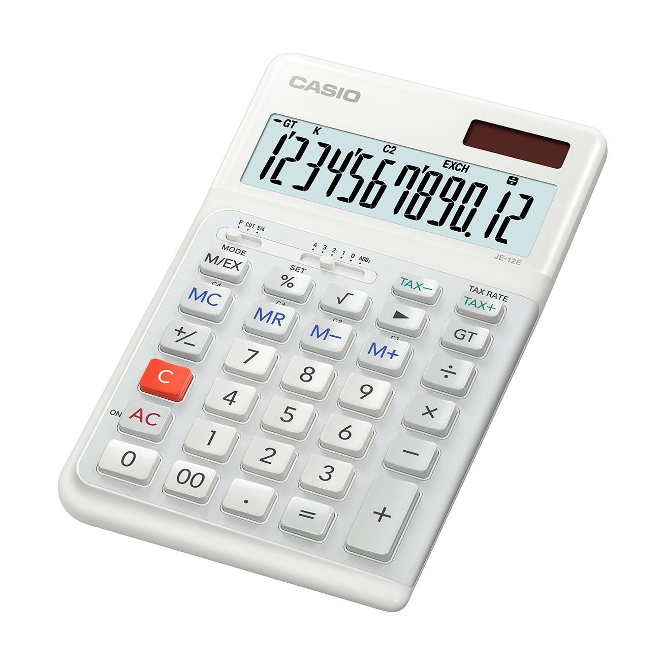 Casio JE-12E-WE Calcolatrice Ergonomica