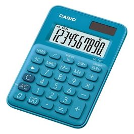 Casio Mini Calcolatrice da Tavolo a 10 Cifre Display Lcd con Data di Visualizzazione di Comando Blu