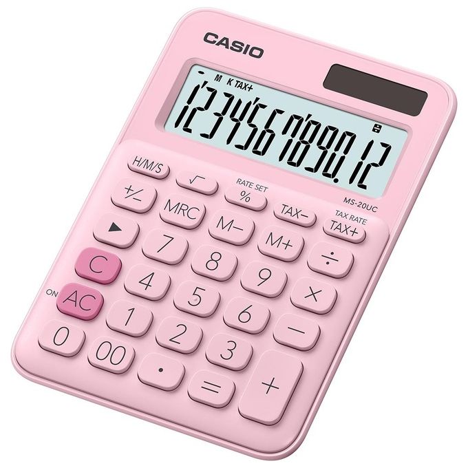 Casio MS-20UC-PK Calcolatrice da Tavolo Rosa Pastello