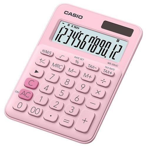 Casio MS-20UC-PK Calcolatrice da Tavolo Rosa Pastello