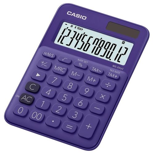 Casio MS-20UC-PL Calcolatrice da Tavolo Viola