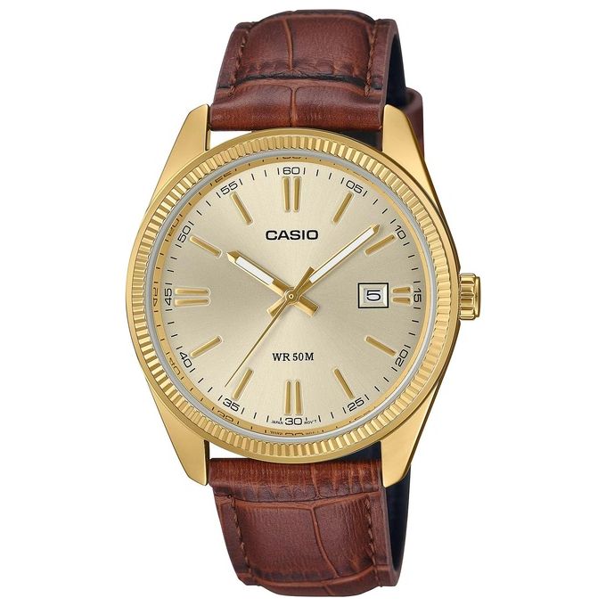 Casio Orologio Analogico al Quarzo Uomo con Cinturino in Pelle