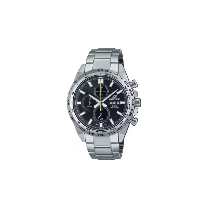 Casio Orologio Cronografo Quadrante Nero-Acciaio Inox