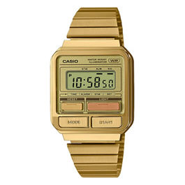 orologio digitale quarzo unisex oro acciaio inossidabile vintage a120weg9aef