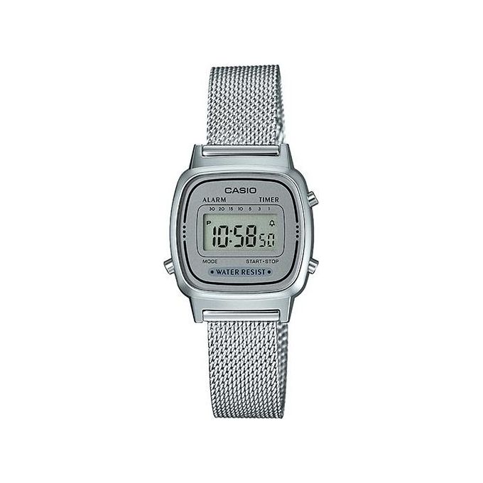 Casio LA670WEM-7EF Vintage Mini Orologio Digitale Donna quarzo cronometro allarme calendario colore Argento