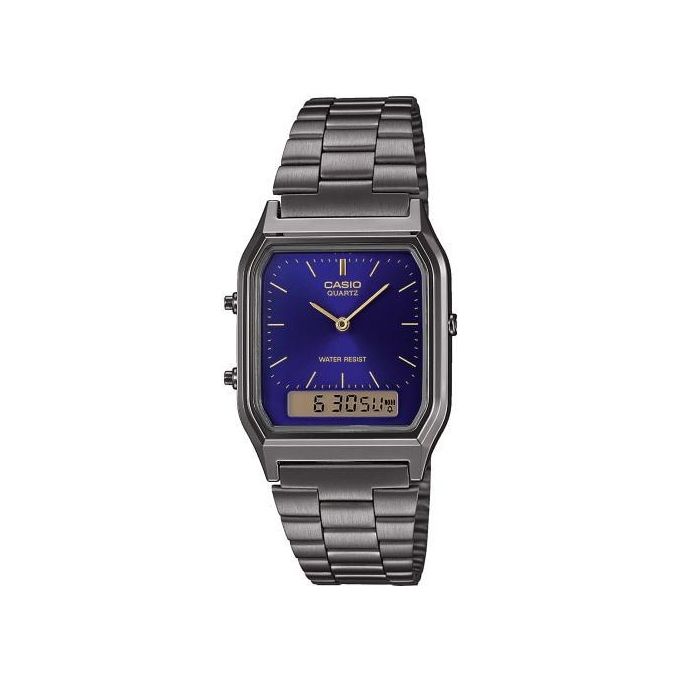 Image of Casio Orologio Quarzo Unisex con Quadrante Blu Analogico e Digitale e Cinturino Argento in Cinturino in Metallo